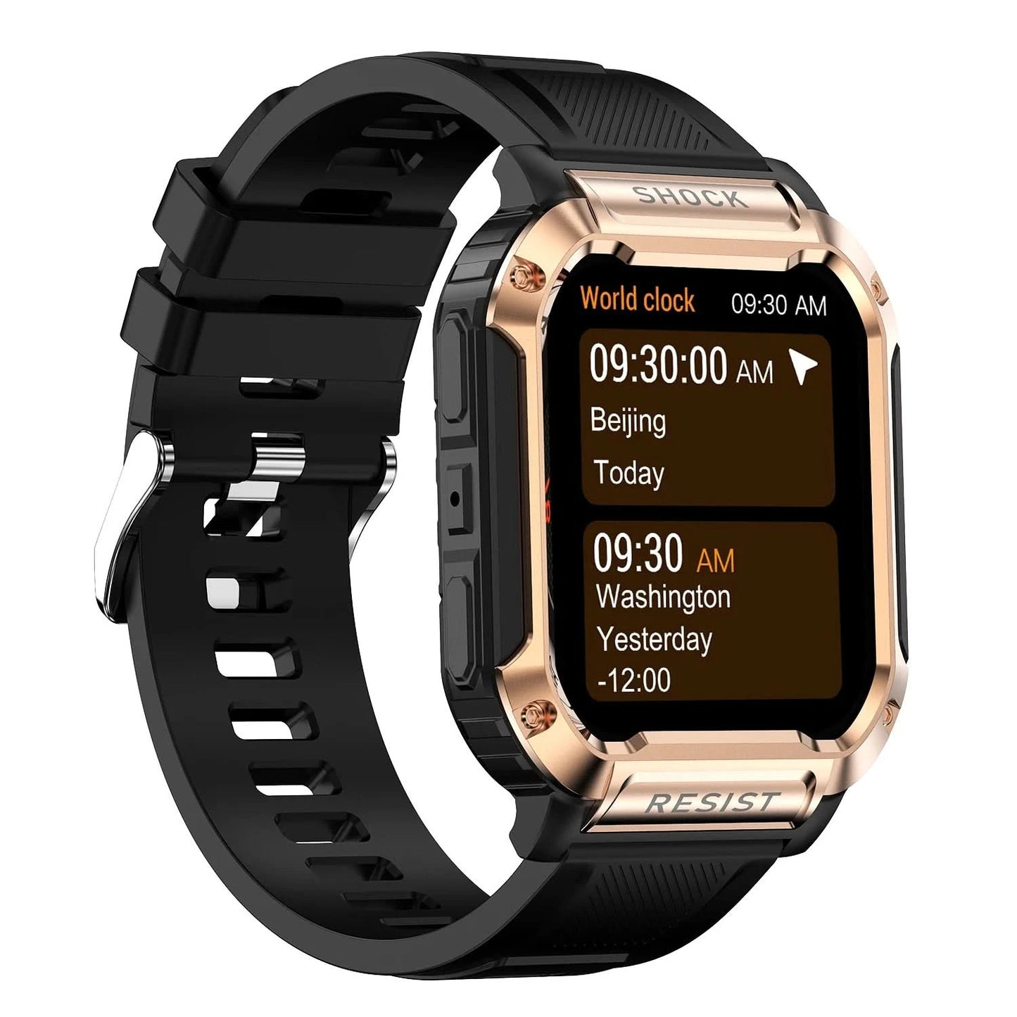 Smartwatch with full touch screen, sports watch can answer and make calls, with message reminders, customizable dial wallpaper a