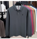 100% pure cotton fashionable men's brand Paul exquisite embroidered long sleeved spring autumn new comfortable casual POLO shirt