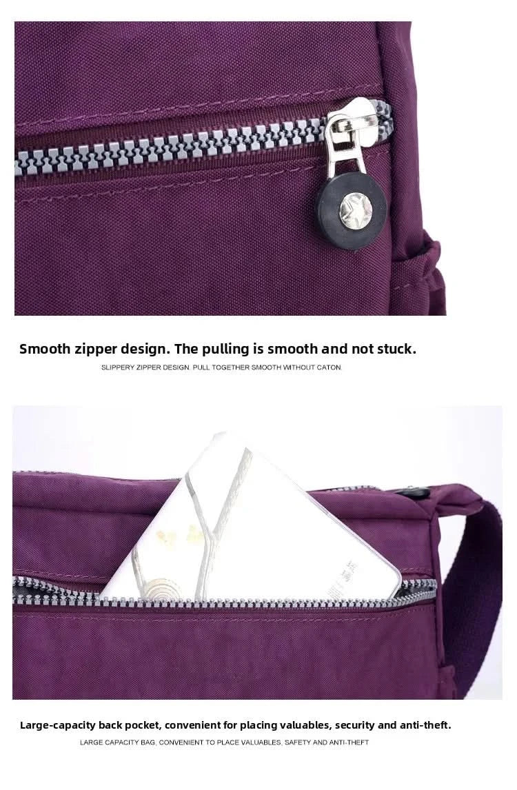 Large Capacity Nylon Crossbody Shoulder Bag for Home Use Middle-Aged And Elderly Women Casual Multi-Socket Slanting Bag - M & M Global