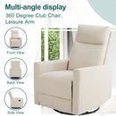 JHK Rotating Rocking Chair Recliner With Oversized Foot Swivel Rocking Rocker Recliner Glider Nursery Chair for Living Room