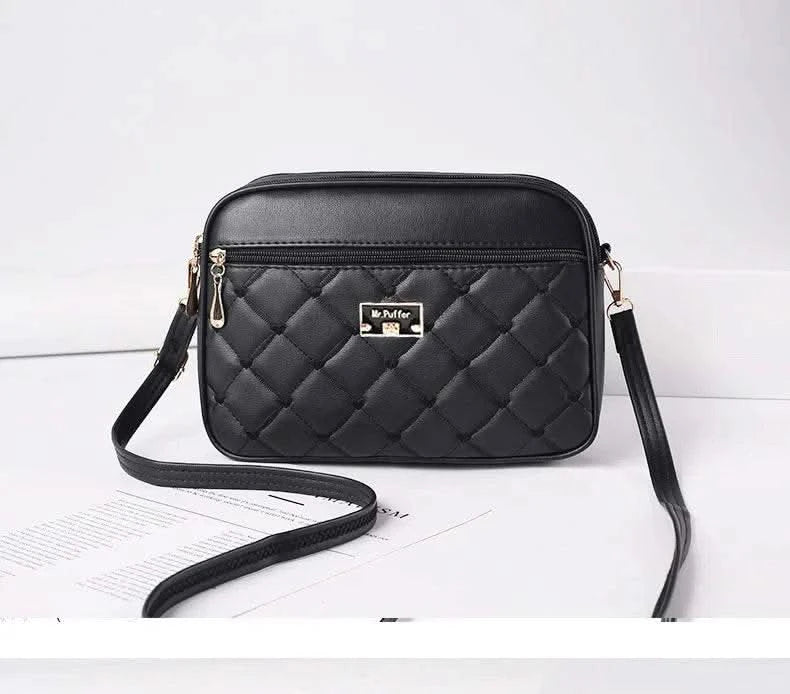 2025 Women's One Shoulder Small Square Handbag New Cross Border Foreign Trade Lingge PU Crossbody Versatile Small Messenger Bag - M & M Global