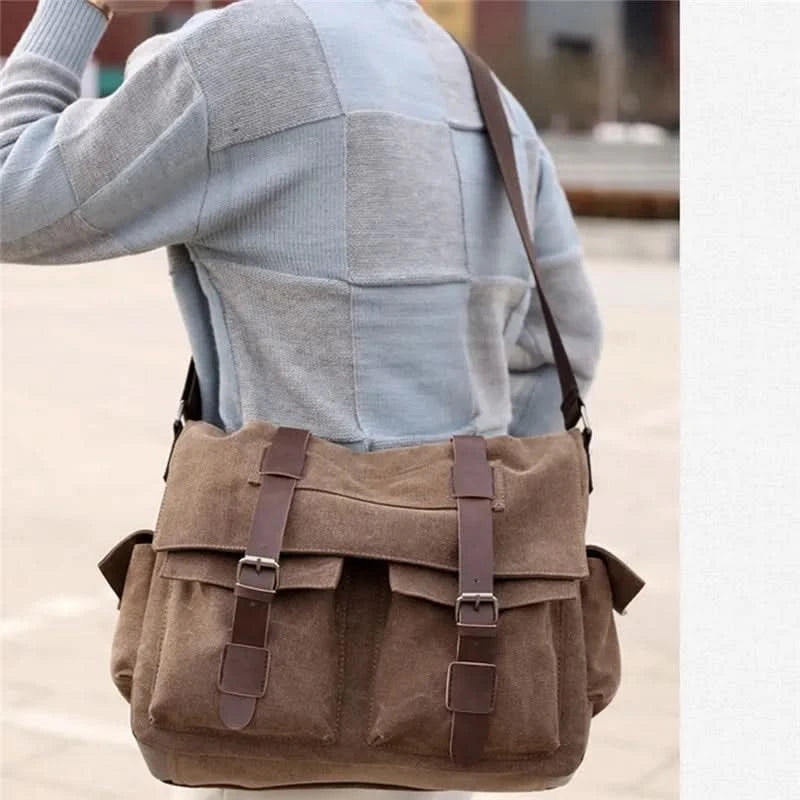Men's Vintage Canvas Bag Men Casual Crossbody Bag For Men Messenger Bag Man Travel Shoulder Bags Bolsa Masculina High Quality - M & M Global