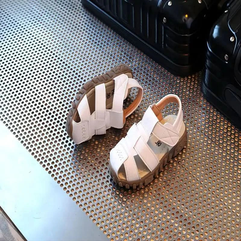 Leather Sandals Boys 2020 100% Soft Leather In Summer The New Boys And Girls Children Beach Shoes Kids Sport Sandals Princess S - M & M Global