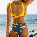 Sexy Bikini Set Women Biquini Swimwear V-Neck Push Up Two Pieces Swimsuit Floral Beachwear Female Bathing Suits Swimming Suits - M & M Global
