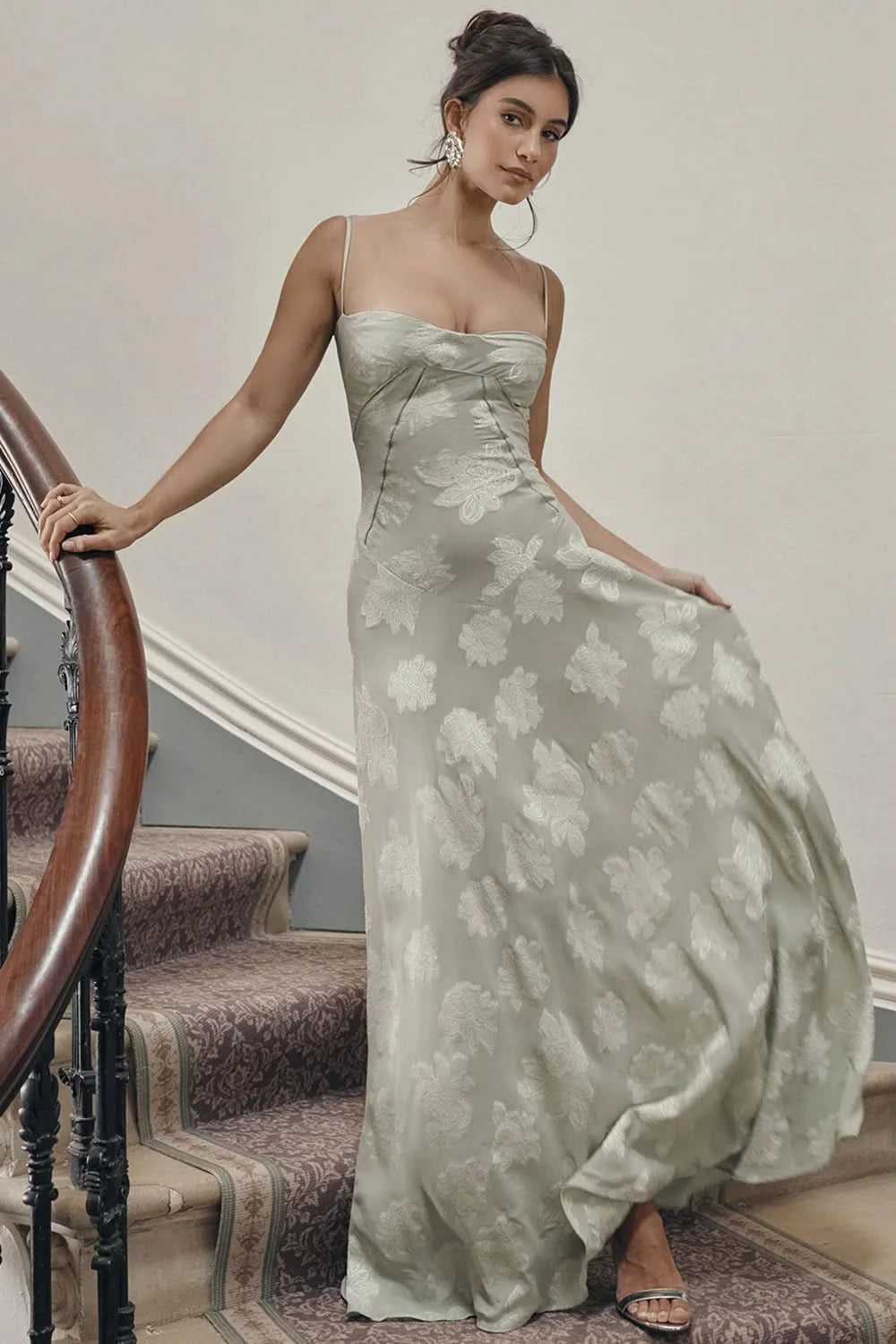 Sexy Lace Jacquard See Through Women Dress Sleeveless Tie Up Backless lace Long Dress Summer Party Ladies Bandage Party Dress - M & M Global