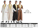 Muslim Arab Men Thobe Thawb Caftan Eid Jubba Thobe Mens Cardigan Abaya Long Dress Ramadan Robe Saudi Arab Musulman Caftan Dubai - M & M Global