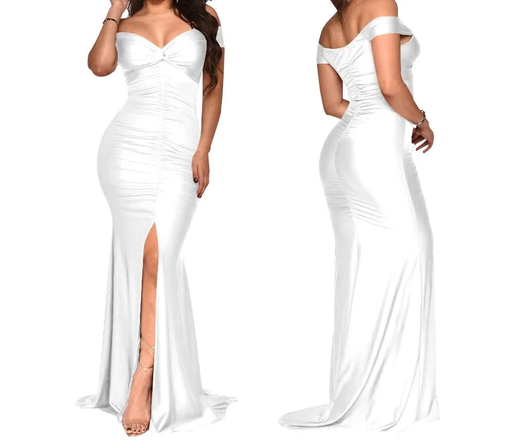 Women Long Dresses Sexy Backless Bodycon Evening Dresses Nightclub Maxi Dress Cocktail Birthday Party Welcome Prom Dress XSY039 - M & M Global