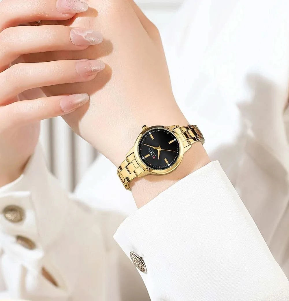 CURREN-Women's Simple Dial Wristwatch, Elegant and Charming Bracelet Quart Watches for Lady, Fashion Brand - M & M Global
