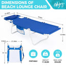 Beach Lounge Chair Adjustable Folding Face Down Tanning Lawn Chair for Adult (Blue)