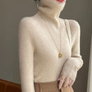 Autumn And Winter Knitted Pullover High-Neck Sweater, High-Elasticity, Fashionable And Comfortable Long-Sleeved Women's TopRY128