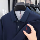 100% pure cotton fashionable men's brand Paul exquisite embroidered long sleeved spring autumn new comfortable casual POLO shirt