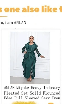 ANLAN Miyake Pleated Maxi Long Dress Mesh Petal Sleeve Half Turtleneck Formal Dresses for Women 2024 New Hot Sales 6KK9927 - M & M Global