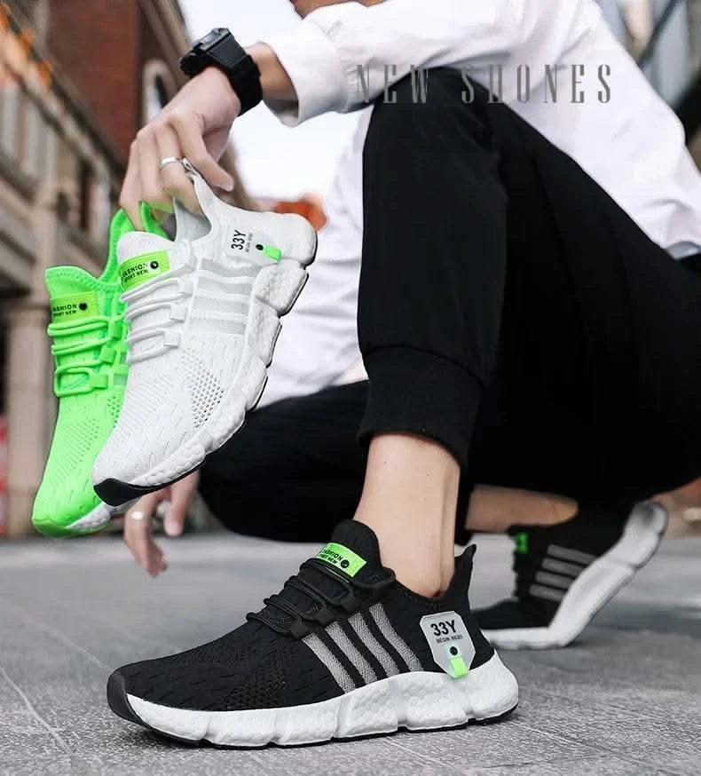 Breathable Mesh Men Shoes Trendy Lightweight Walking Flats Plus Size Male Tennis Sneakers Outdoor Running Fitness Shoes 2025 - M & M Global