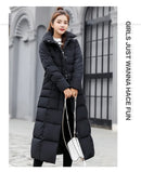 Korean Style Thickened Winter Cotton Jacket Women's Long Coat with Fur Collar Slim Fit Hooded Ladies' Cotton Padded Coat