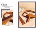 Knotted Belts for Women Belt Lady Waistband Soft Genuine Leather Suede Cowhide Waist Belt Straps Long Dress Coat Accessories - M & M Global