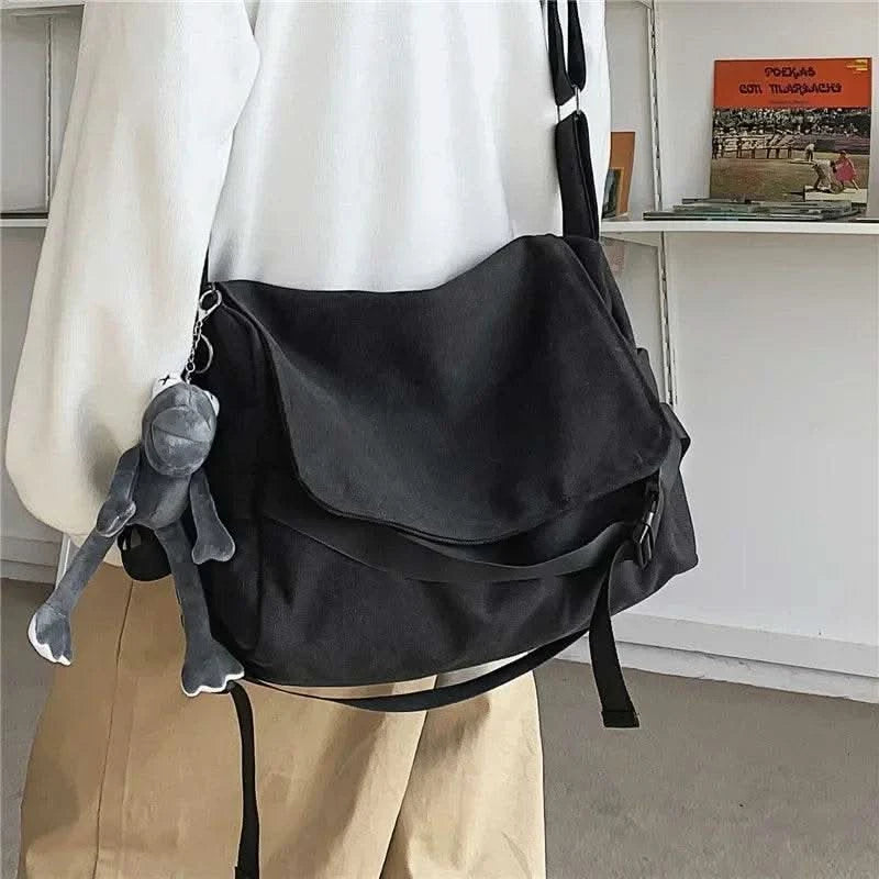 Canvas Messenger Bag Ladies Big Capacity Handbags Shoulder Bag Youth Girls Student School Bags Fashion Men Crossbody Bags Bolsos - M & M Global
