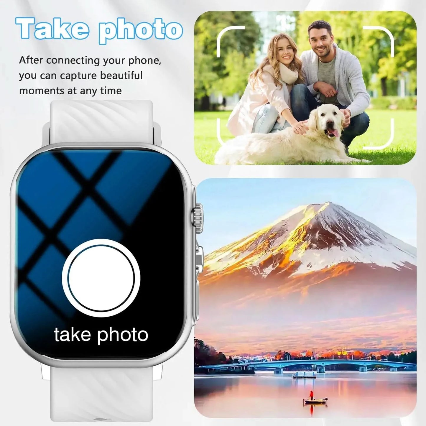 Smart Watch, Wireless Calling, Multiple Sports Modes, Sports Data Tracking,  Shutter Control, Suitable for Men and Women