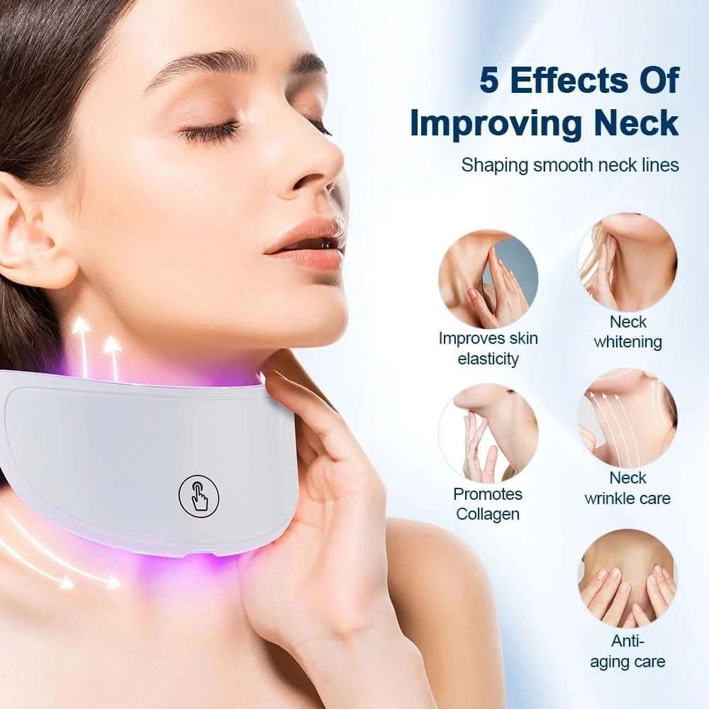 Neck LED Lift Mask Photon Anti-Wrinkle Skin Tightening Neck Beauty Device Skin Brighten Rejuvenation Neck Wrinkle Remover - M & M Global
