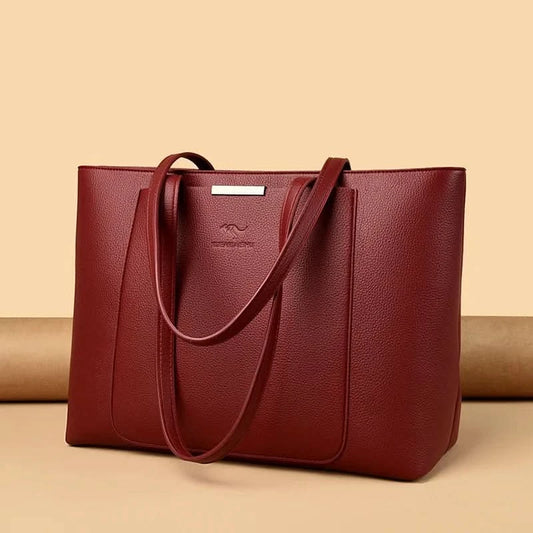 Solid Color Luxury Handbag Women Bags Designer HIgh Quality Leather Shoulder Bags for Women 2024 High Capacity Shopping Tote Bag - M & M Global