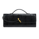 Burgundy bag cherry red envelope wine red envelope upscale new handbag European and American fashion crocodile flip hand organ b - M & M Global