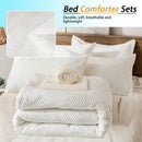 solid striped check Comforter set, soft microfiber, lightweight and breathable, easy to care for - bedding set for all seasons