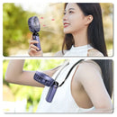 USB Handheld Mini Fan Foldable Portable Neck Hanging Fans 5 Speed USB Rechargeable Fan with Phone Stand and Display Screen - M & M Global