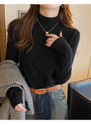 Sweater For Women Winter Thicken Turtleneck Slim Knit Pullover New Warm Plush Velvet Lined Knitwear Jumper Tops Casual Poleras