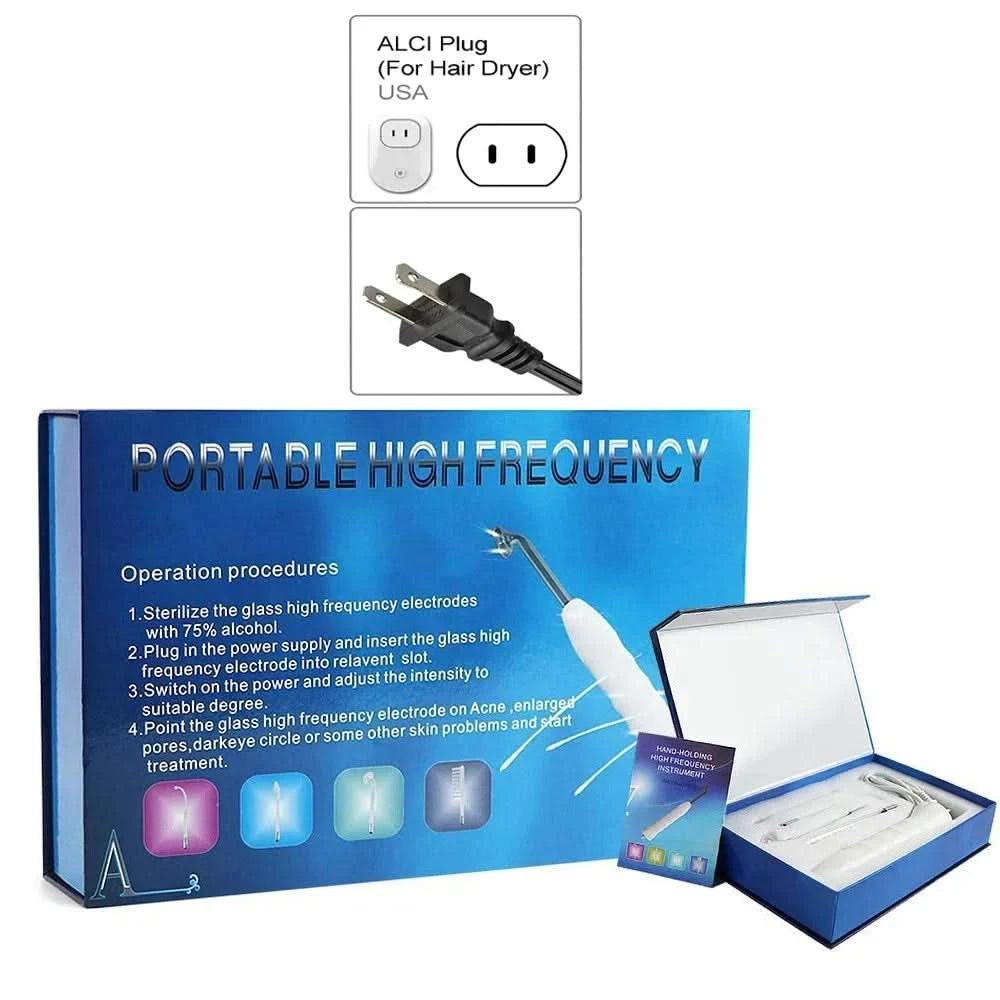 Portable High Frequency Facial Machine Skin Therapy Acne Spot Wrinkles Remover Beauty Facial Care Acne Spot Wrinkles Remover - M & M Global