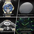OLEVS Luxury Brand Men's Watches Luminous Waterproof Fully Automatic Mechanical Watch Starry Sky Dial Moon Phase Hollow Out - M & M Global