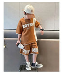 New Summer Teenagers Boys Clothing Sets Child Fashion Letter Top And Shorts 2Pcs Kids Tracksuit 4 5 6 7 8 9 10 11 12 13 14 Years - M & M Global
