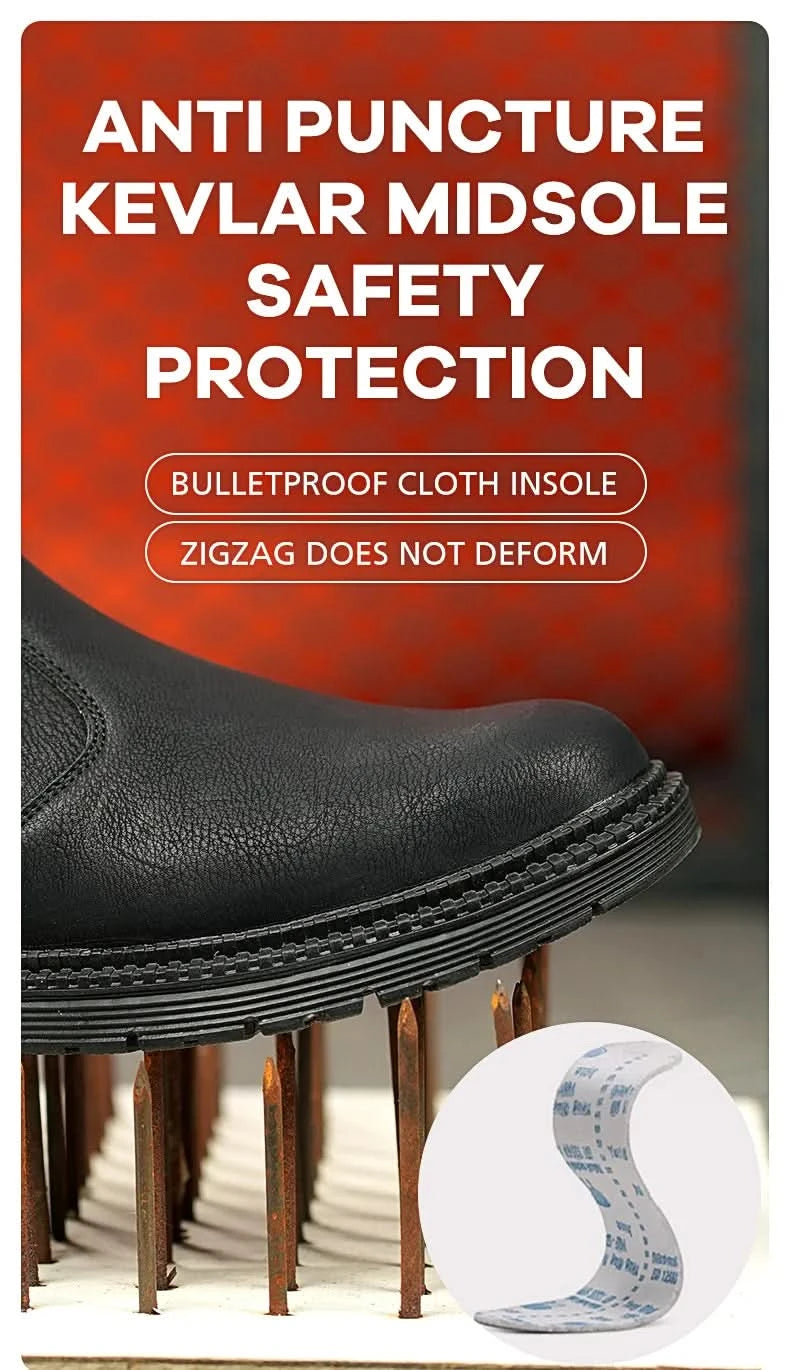 Anti-smash and anti-puncture work shoes high top four seasons safety shoes