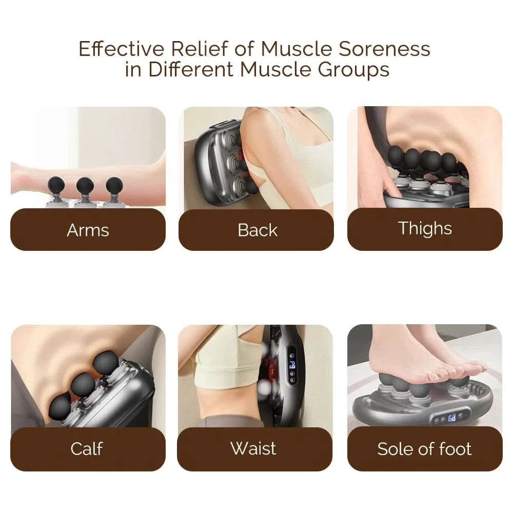 12 Massage Heads Massage Gun Deep Tissue Muscle Wireless High Frequency Vibration Masajeador Body Back Leg Neck Massager - M & M Global