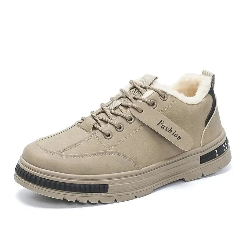 Winterfleece-lined Men's Shoes New Style Workwear Shoes Anti-slip Sport Casual Board Men's Korean Version Durable Labor-saving - M & M Global