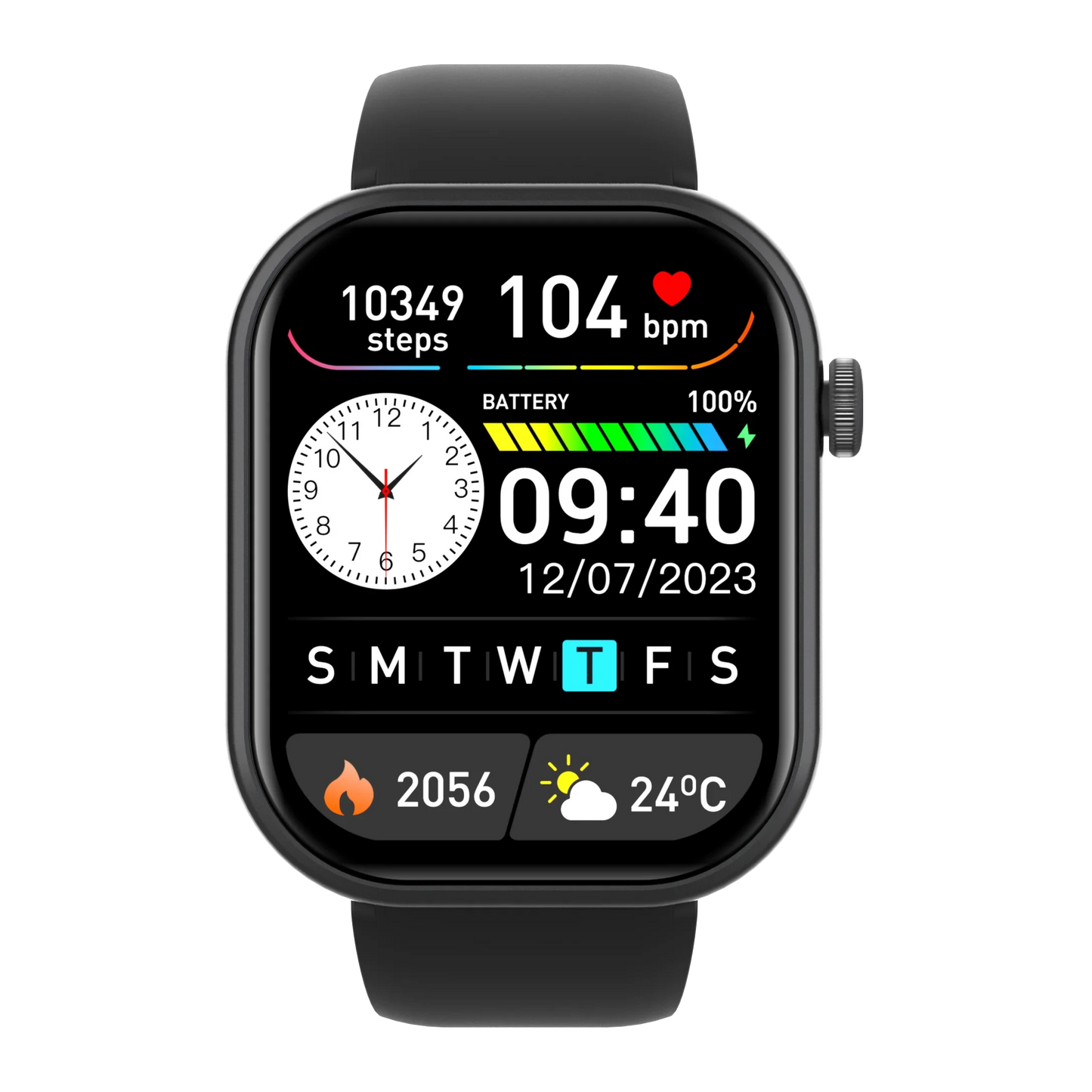 Smart watch with full touch screen, Bluetooth calling, message alerts and more, compatible with iPhone/android mobile phones