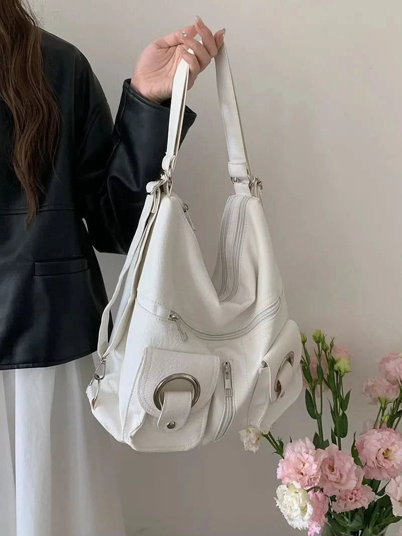Vintage Women's Bag Leather Multifunctional Shoulder Bag Fashion Ladies Backpack Waterproof Wearable Square Backpacks - M & M Global
