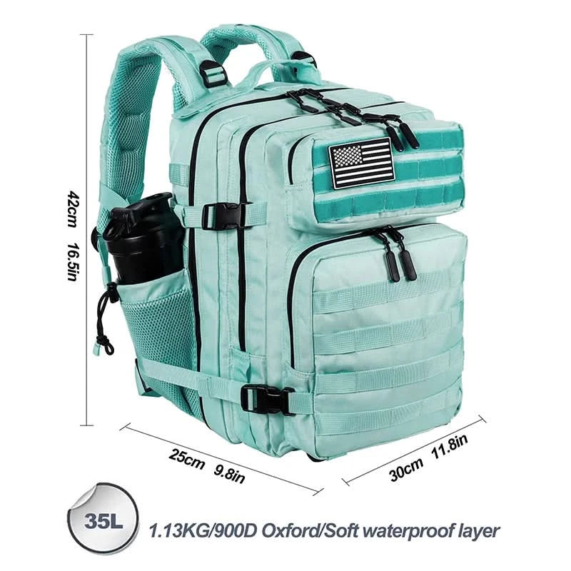 LHl 35L Tactical Backpack Small Athlete Gym Bag for Men/Women Qutdoor Travel Hiking Molle Rucksack with Bottle Holder - M & M Global
