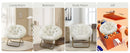 JHK Cozy Saucer Chairs Faux Fur For Living Room Folding Thick Padded Seat Metal Frame X-Large Reading Lounge Furniture