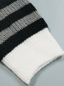 Plus Size New Striped Knit Cardigan Long Sleeve Women's Top Casual Loose Long Coat Autumn Winter Versatile Warm Female Clothing