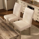 Rustic Dining Table, Farmhouse Kitchen Dining Chairs , Charming 60" Rectangular Wooden Table& Upholstered