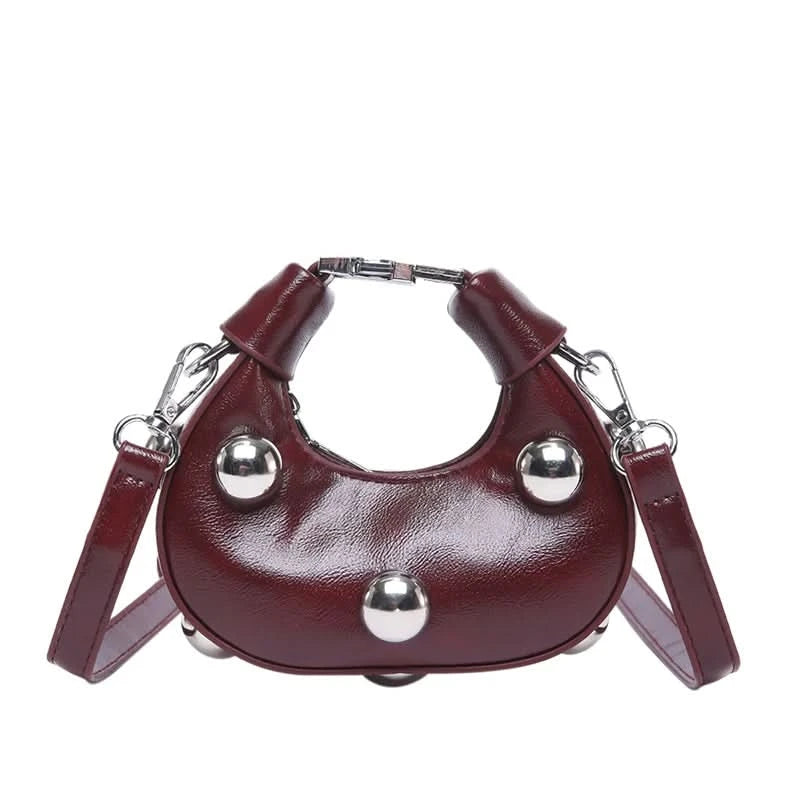 Retro Versatile Ladies Mini Handbag Women Big Rivet Personality Luxury Designer Crossbody Bags for Women Streetwear Shoulder Bag - M & M Global