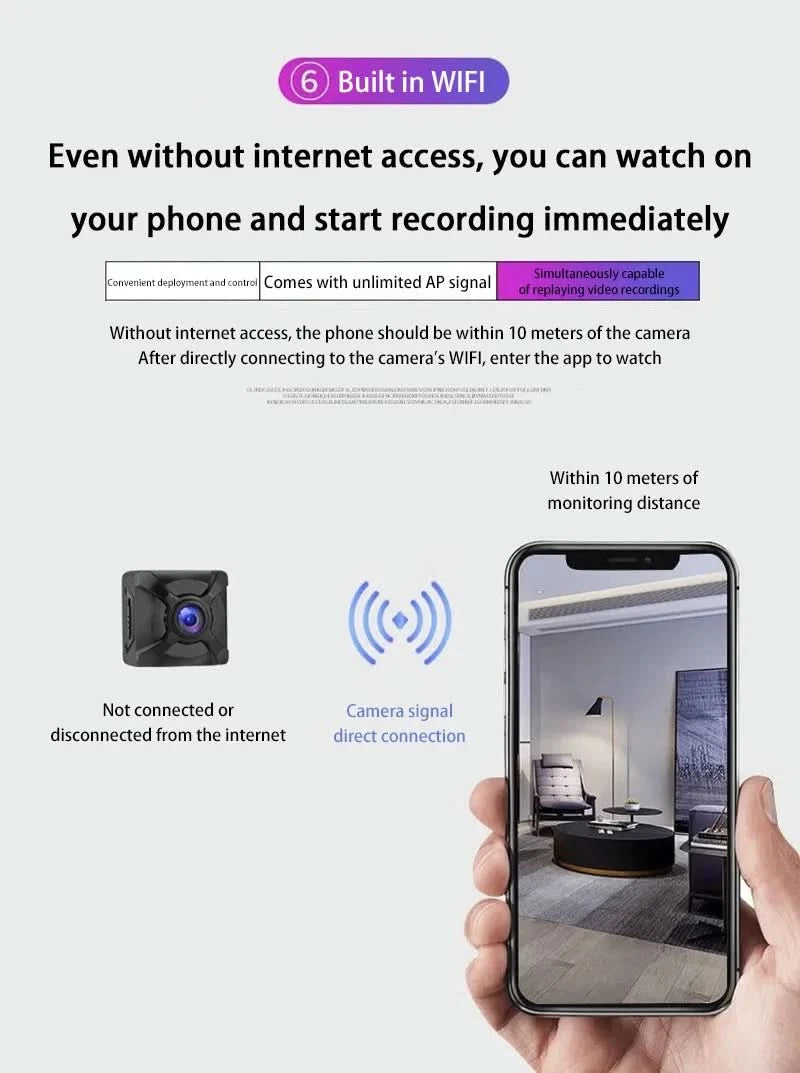 Xiaomi X5 1080p Mini Wireless Camera Wifi Ip/ap Remote Monitor Rechargeable Battery Motion Detection Portable Camcorders Home - M & M Global