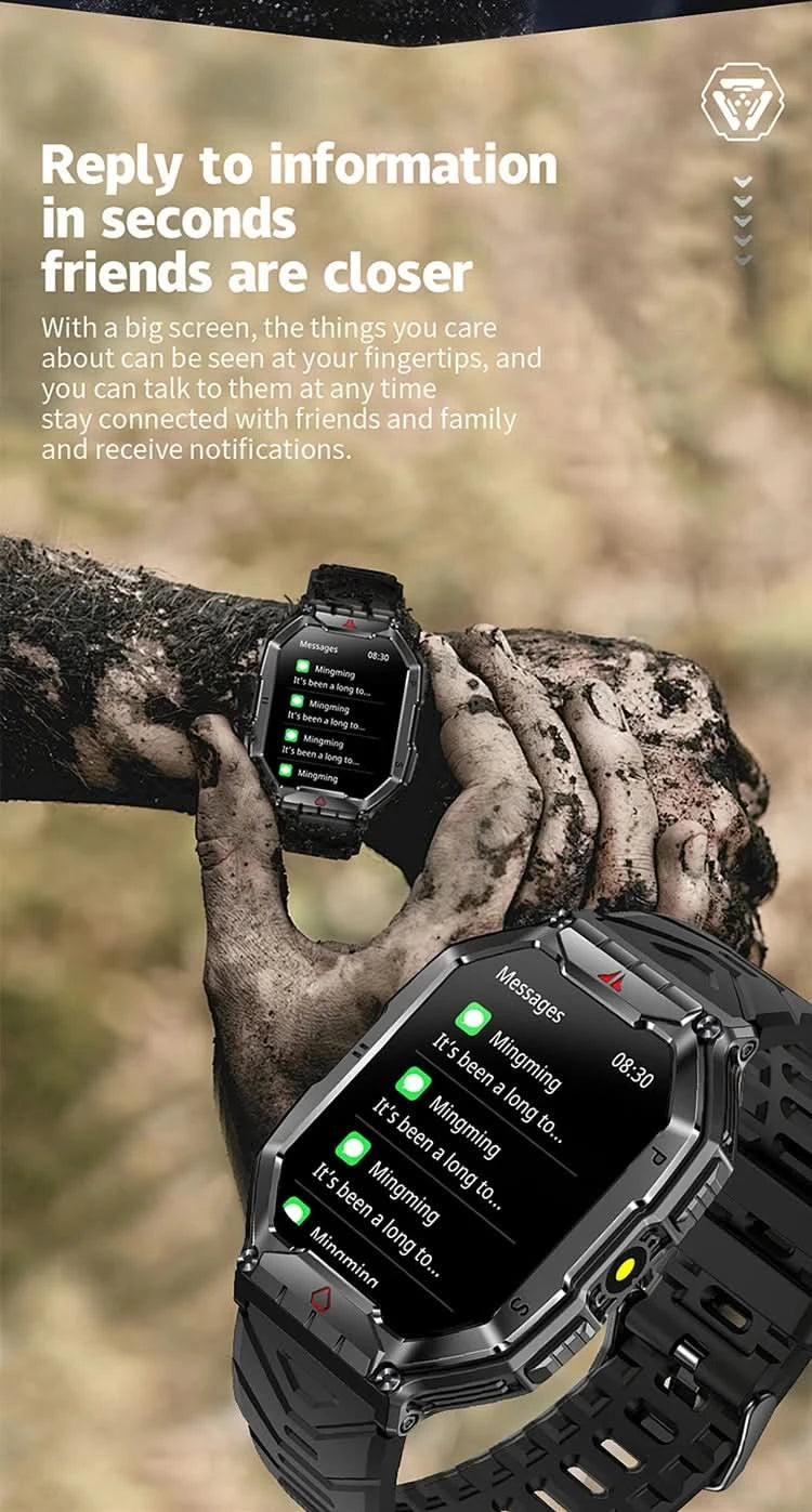 SKMEI Outdoor Sport Compass Smart Watches For Men Women 650Mah Battery 3ATM Waterproof Voice Assistant Bluetooth Call Smartｗatch - M & M Global