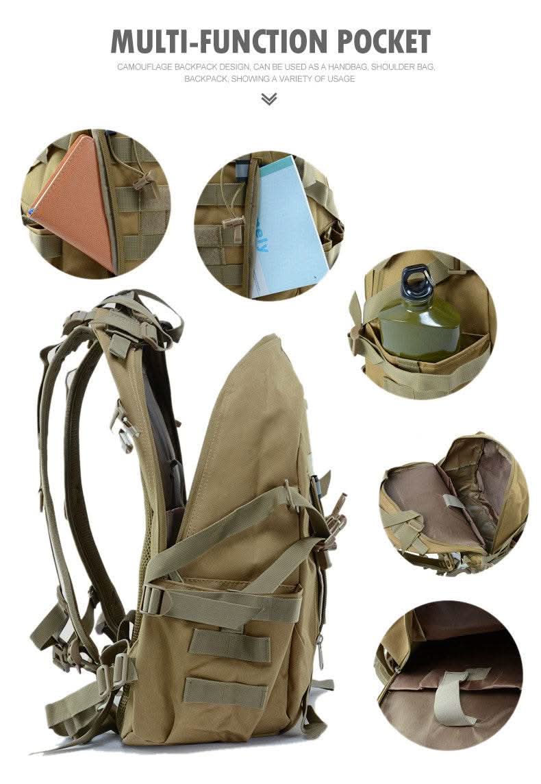 40L Tactical Backpack for Men Camping Hiking Backpacks Reflective Outdoor Travel Bags Survival Molle Climbing Rucksack Bag - M & M Global