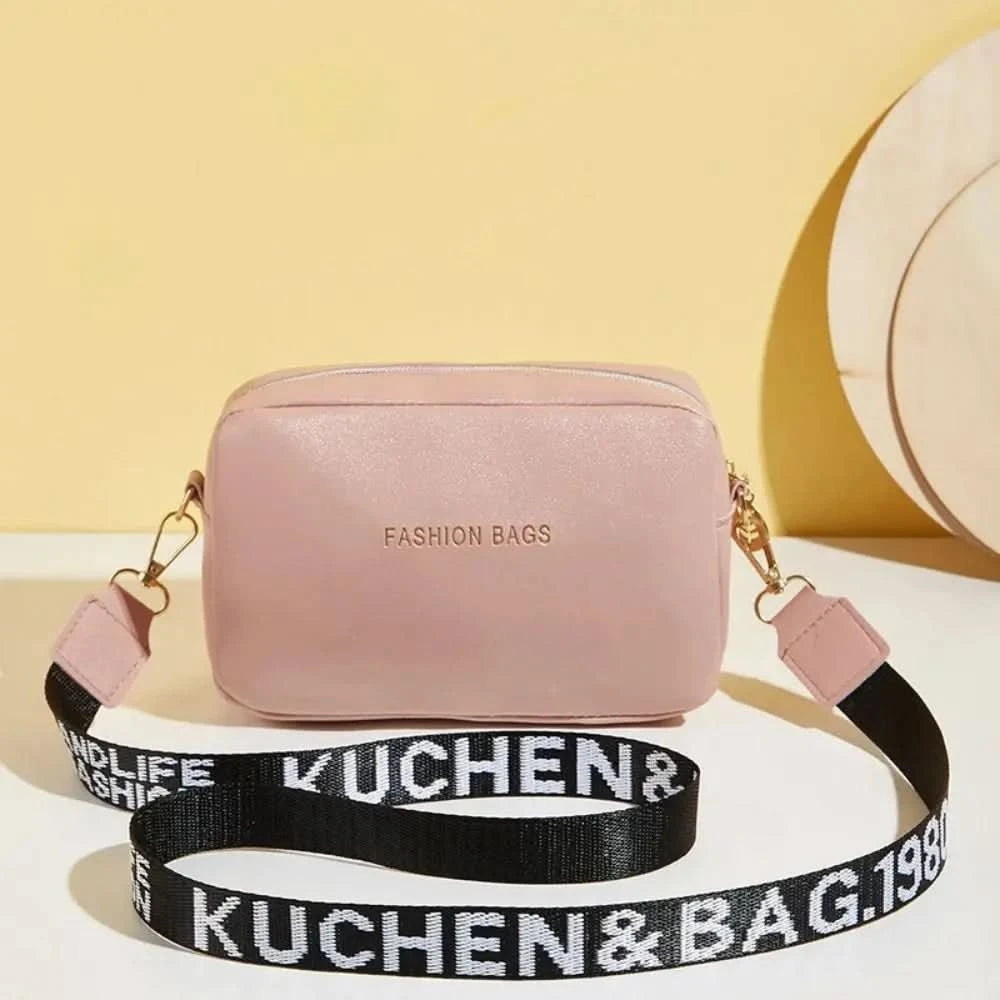 Women Handbag and Purse Simple Designer Fashion Casual Messenger Bag Wide Strap Shoulder Bag Female Small Phone Crossbody Bag - M & M Global