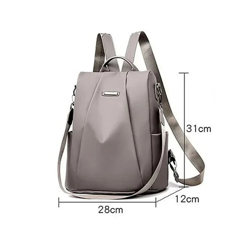New fashion nylon solid color lightweight waterproof large capacity detachable shoulder strap multi functional women's backpack - M & M Global