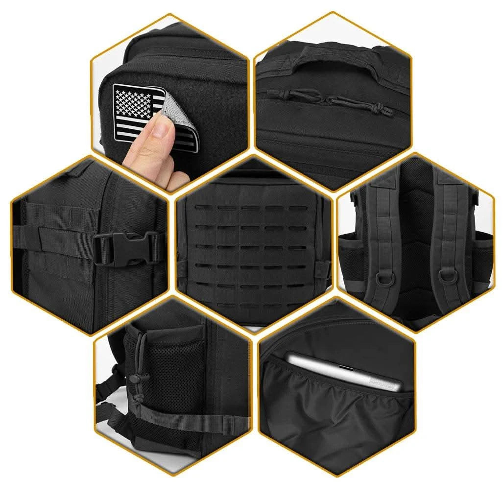 25L Tactical Backpack Outdoor Bag Fitness Backpack MOLLE Backpack Women's/Men's Hiking Survival Backpack Men's Dual Cup Holder - M & M Global