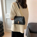 Luxury Laser Design Chevron Quilted Shoulder Bag  Women's High Quality Embroidered Thread PU Leather Crossbody Messenger Bag - M & M Global