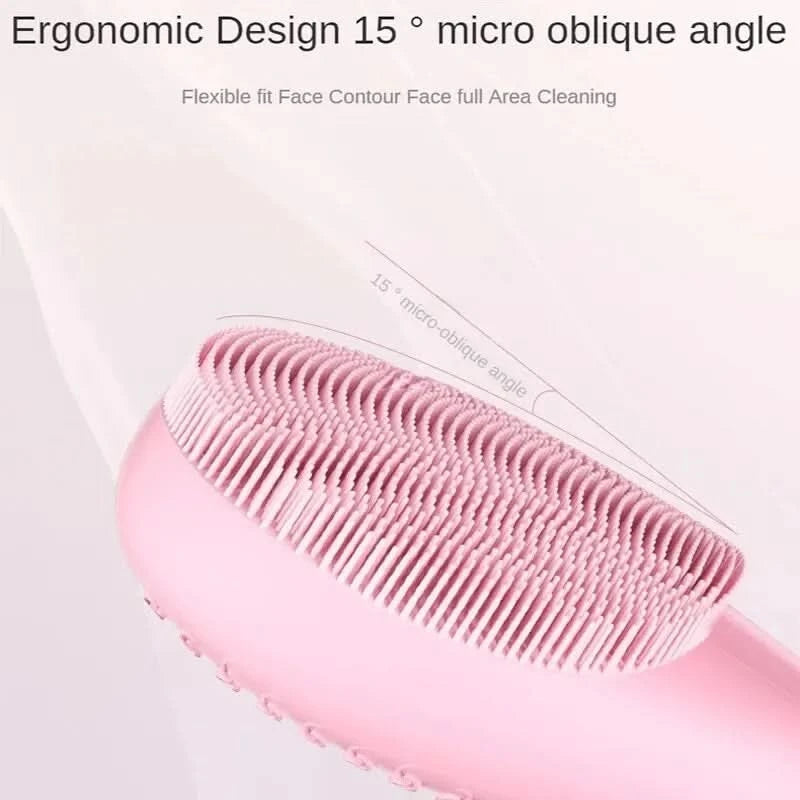 Electric Facial Cleansing Brush Deep Pore Cleaning Sonic Vibration Waterproof Acne Blackhead Remover Pore Cleaner Silicone - M & M Global