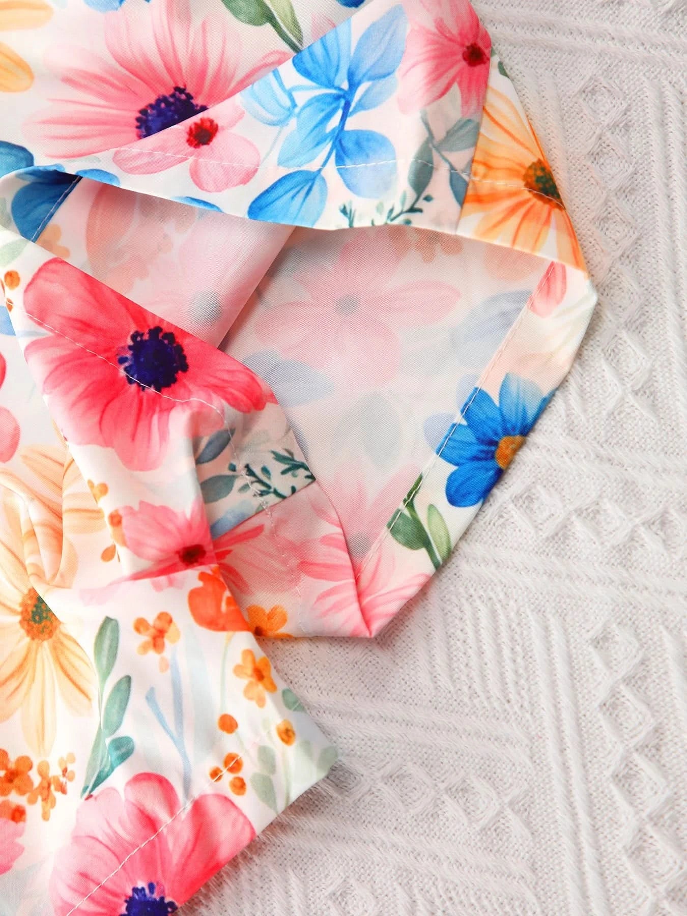 Girls Children Fashion Suit One Shoulder Top & Shorts Printed Floral Girl Summer Suspender Set Birthday Gift Fashion Suits - M & M Global