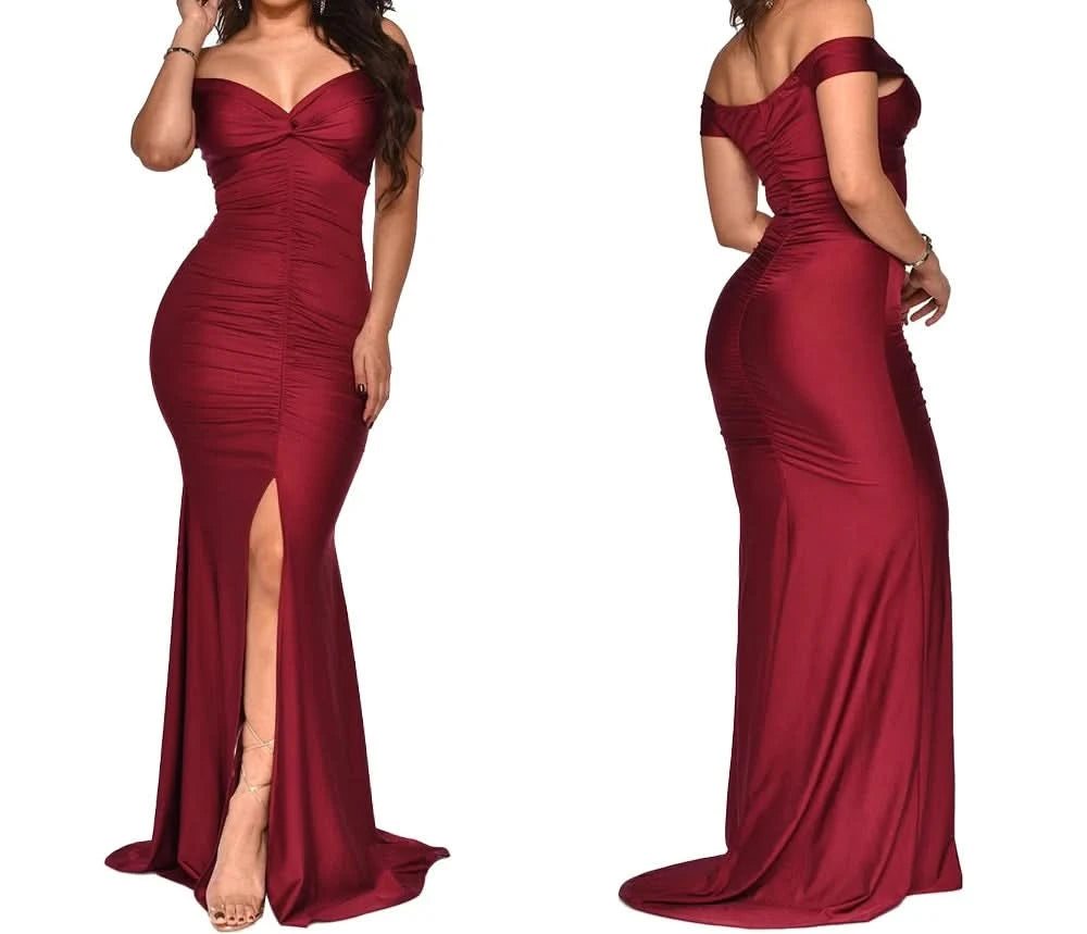 Women Long Dresses Sexy Backless Bodycon Evening Dresses Nightclub Maxi Dress Cocktail Birthday Party Welcome Prom Dress XSY039 - M & M Global